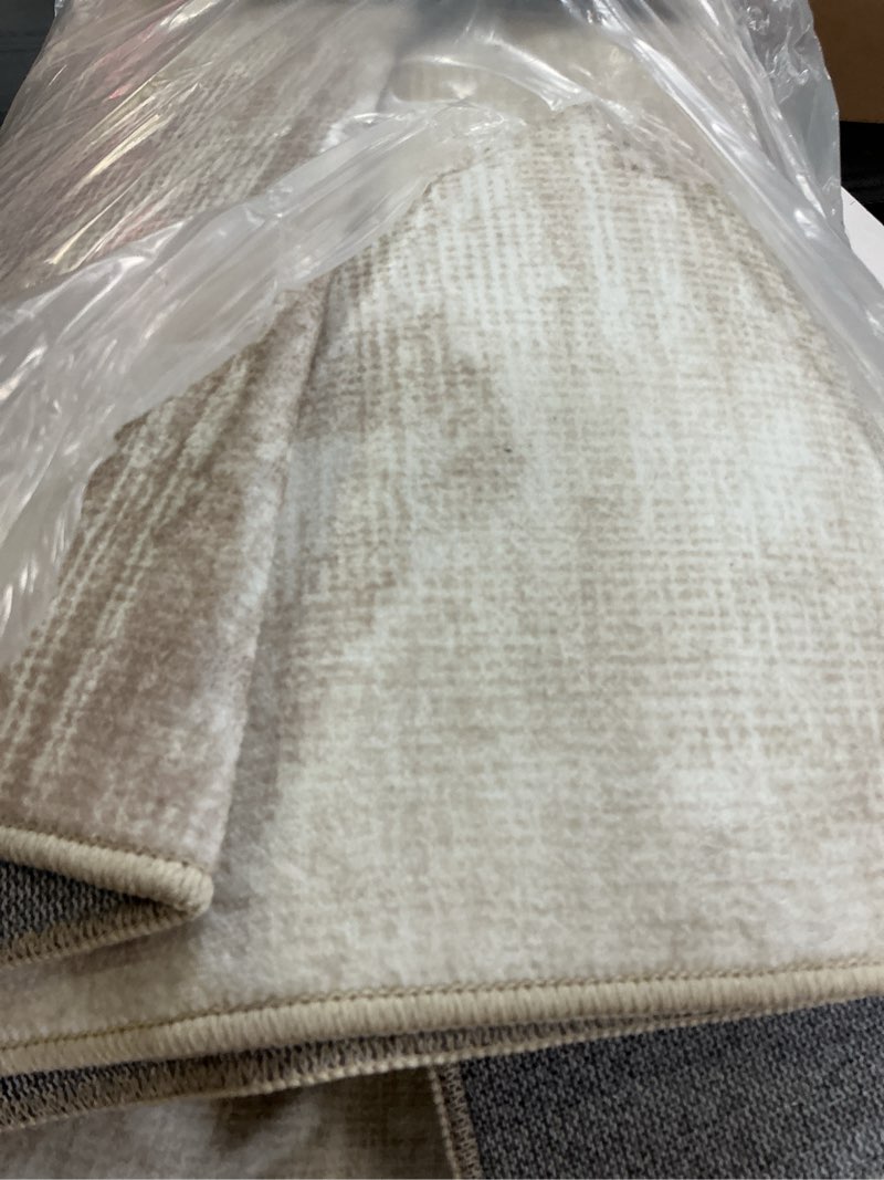Condition photo showing Good Condition for area rugs 6x9 living room: washable rug modern abstract large rug soft non slip neutral rugs stain resistant indoor carpet for bedroom kitchen dining room table nursery home office rugs(beige,6'x9') beige 6' x 9' (rectangular)