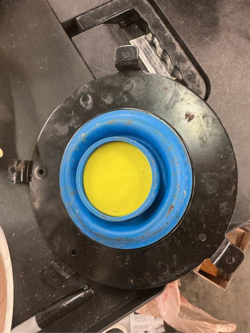 Condition photo showing As Is for danco hydroseat toilet flange repair ring black/blue plastic/stainless steel