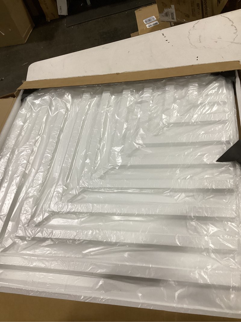 Condition photo showing As Is for art3d 24-pack drop ceiling tiles 2x2 ft, pvc 3d textured panels for interior wall decor living room bedroom office, 24x24 inch, white 24"x24" white 24