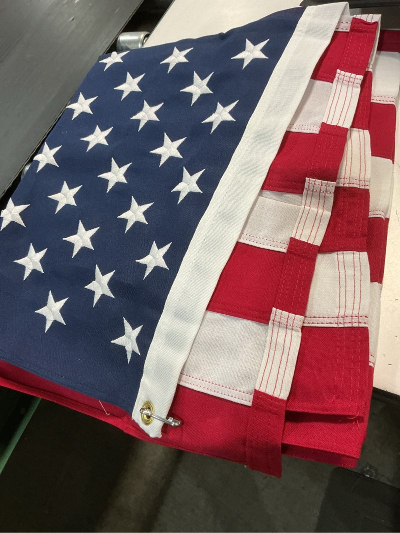 Condition photo showing Good Condition for valley forge flag 5.23-ft w x 2.92-ft h polyester american embroidered flag