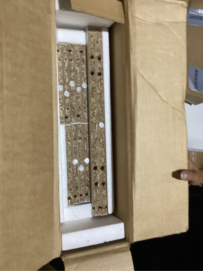 Condition photo showing As Is for only 1 box decofy fluted 9 drawers dresser, 63'' wide modern chest of drawers with round edge & metal handle, wood drawer organizer for bedroom, living room, white white 15.6\"d x 63\"w x 31.5\"h (9 drawers)
