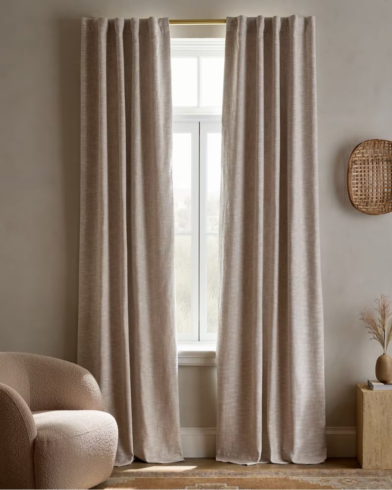 textured cotton room darkening curtain