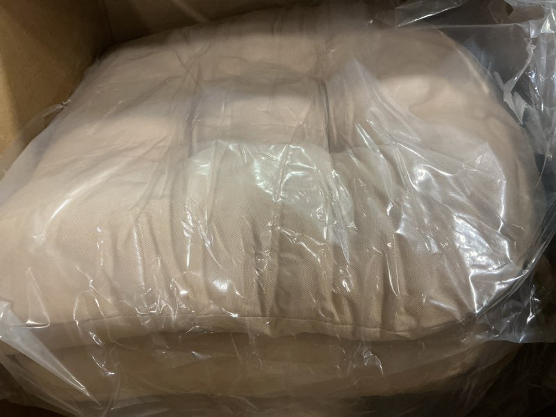 Condition photo showing Good Condition for Cushion Source 18" x 16" x 4" Tufted Sunbrella Chair Cushion with Ties, Indoor/Outdoor Chair Pad, Sunbrella Sand