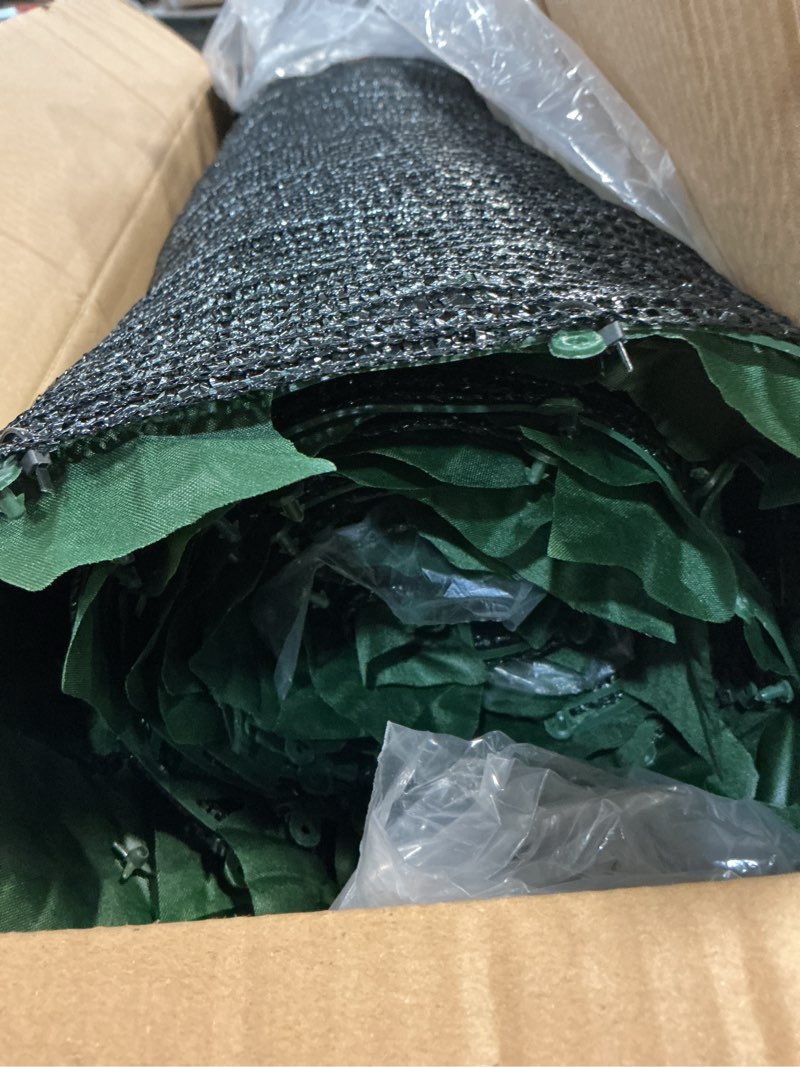 Condition photo showing Good Condition for artificial ivy fence privacy screen with mesh back, 59" x 158" faux ivy vine leaf fence panels, balcony privacy screen, hedge wall decoration for outside, garden, yard, patio 1 59" x 158"