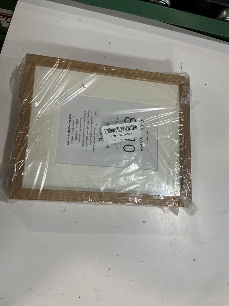 Condition photo showing Good Condition for 8x10 picture frame, solid wood 8x10 photo frame with mat, 10 x 8 picture frames for wall and tabletop display, set of 3 8x10 in - 3p natural oak