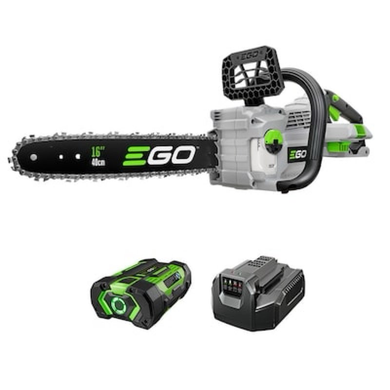 ego power+ 56-volt 16-in battery 2.5 ah chainsaw