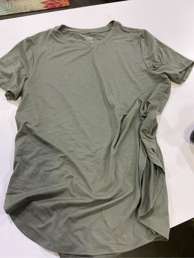 Condition photo showing Good Condition for pinspark soft workout tops for women upf 50+ sun protection shirt quick dry athletic running hiking travel basic tee shirts large sage green