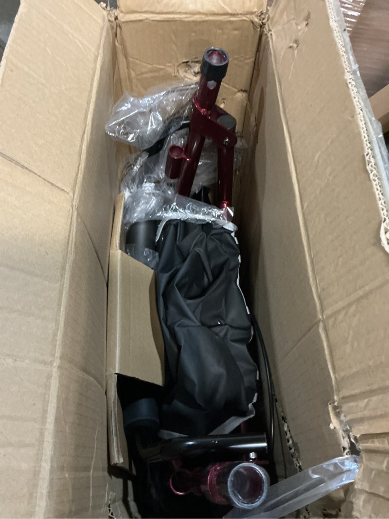 Condition photo showing As Is for probasics junior aluminum rollator with 6 inch wheels, 250 pound weight capacity, burgundy, medical walker