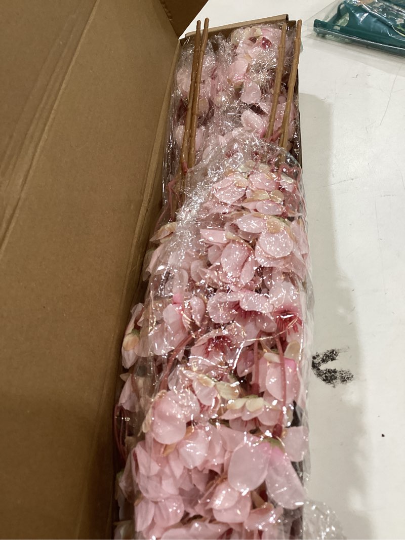 Condition photo showing Good Condition for hohotime 8pcs artificial cherry blossom branches, pink 16" silk faux peach sakura flowers, fake bouquet for spring home wedding party decor, japanese garden bedroom table centerpiece