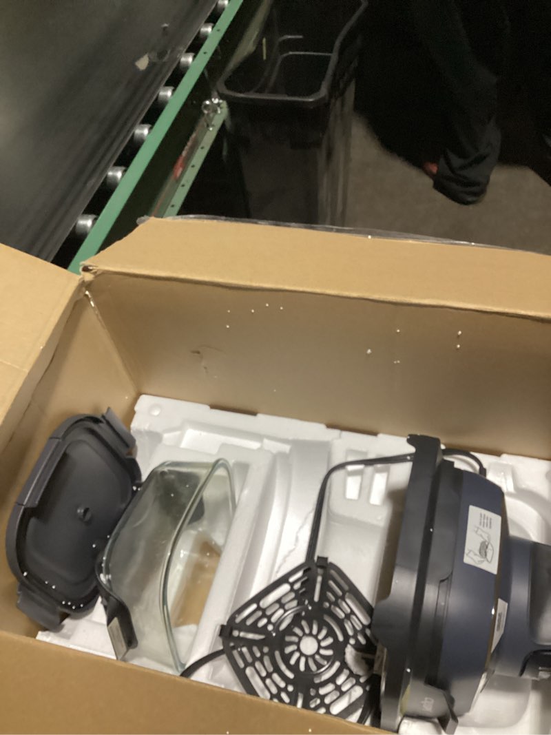 Condition photo showing As Is for *As is. Ninja Crispi Pro 6-in-1 Glass Air Fryer | 6qt & 2.5qt Glass Containers with Storage Lids | Non-Toxic | Meal Prep, Microwave, Freezer & Dishwasher Safe | Air Fry, Bake & More | Cyberspace | AS101CY