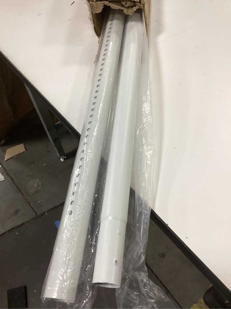 Condition photo showing As Is for White Tension Curtain Rods for Windows 40-146 Inches Heavy Duty Tension Rod Adjustable Curtain Rods No Drilling for Bathroom Living Room Outdoor Patio Hold Up Blackout Curtains and Non Slip 40-146in White-1 Pack