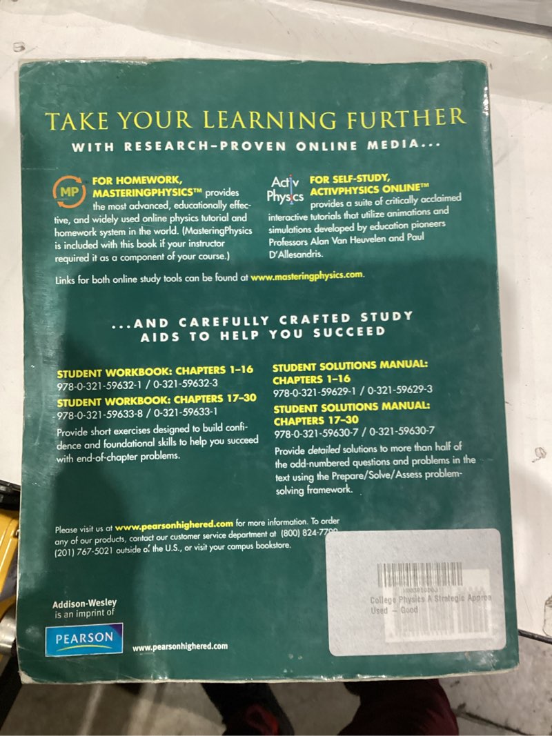 Condition photo showing As Is for College physics book