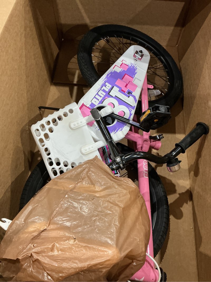 Condition photo showing Good Condition for joystar pluto 12 14 16 18 20 inch kids bike with light up training wheels, kids' bicycle for boys girls age 3-12 years, children bikes, multiple colors pink 18 inch with flash training wheels & kickstand