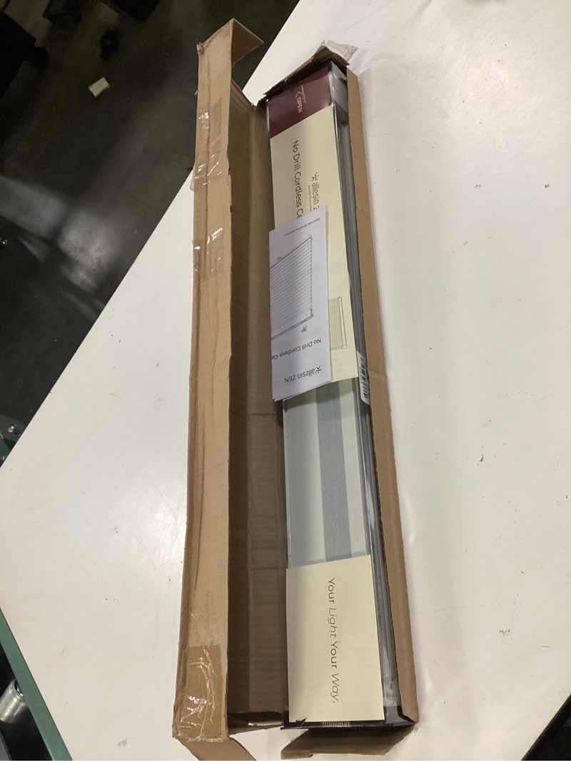 Condition photo showing New/Like New for allesin zen no drill blinds for windows blackout cordless cellular shades honeycomb blinds pull down, free stop easy install for home and office, blackout, white, 24" w x 36" h