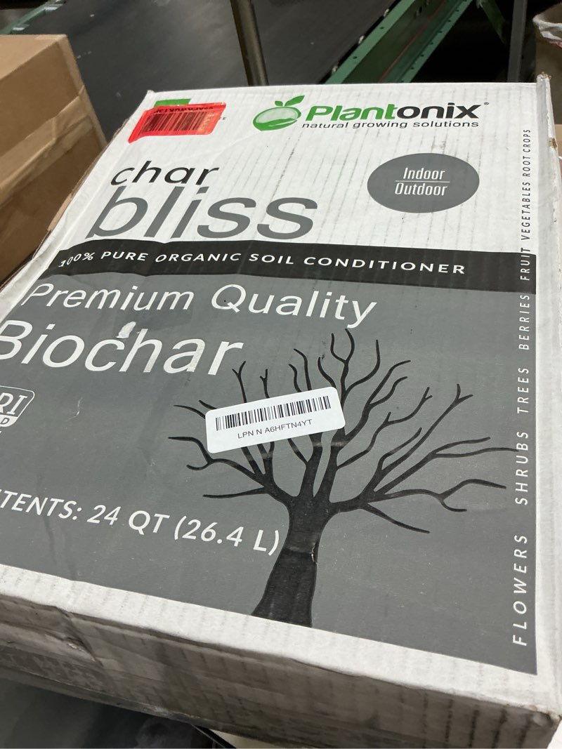 Condition photo showing New/Like New for Char Bliss (24 Qts) - Organic Biochar for Plants - OMRI-Listed Biochar Soil Amendment Organic - Bio Char for Plants - Horticultural Charcoal for Plants, Potting Soil, Garden Soil, & Potting Mixes