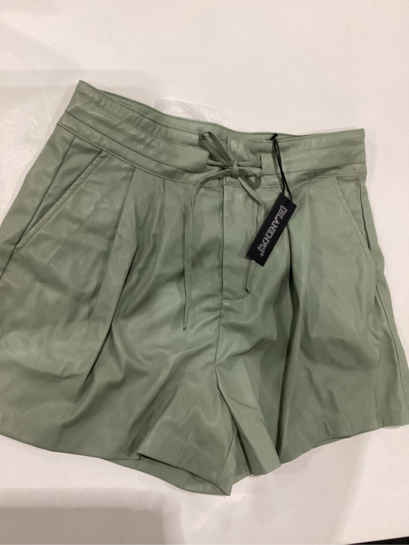 Blanknyc olive green faux leather shorts