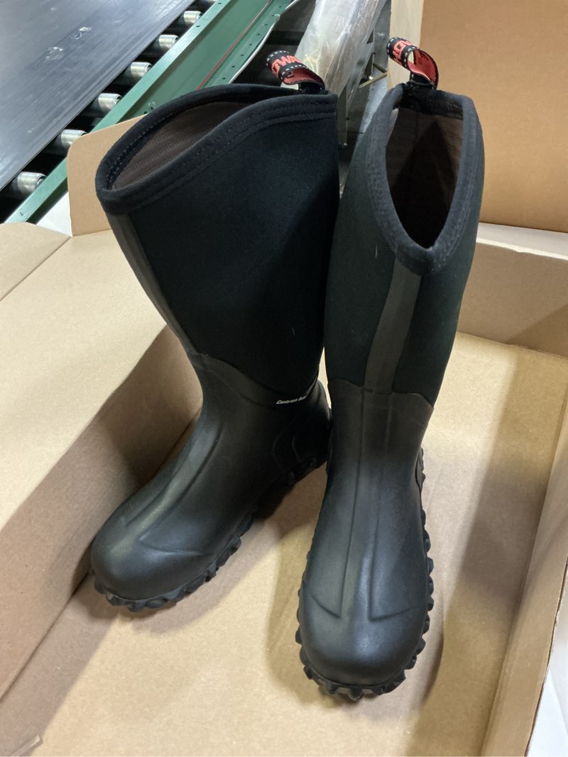 Condition photo showing New/Like New for showave women's rain boots tall insulated rubber boots for farm yard 8 black