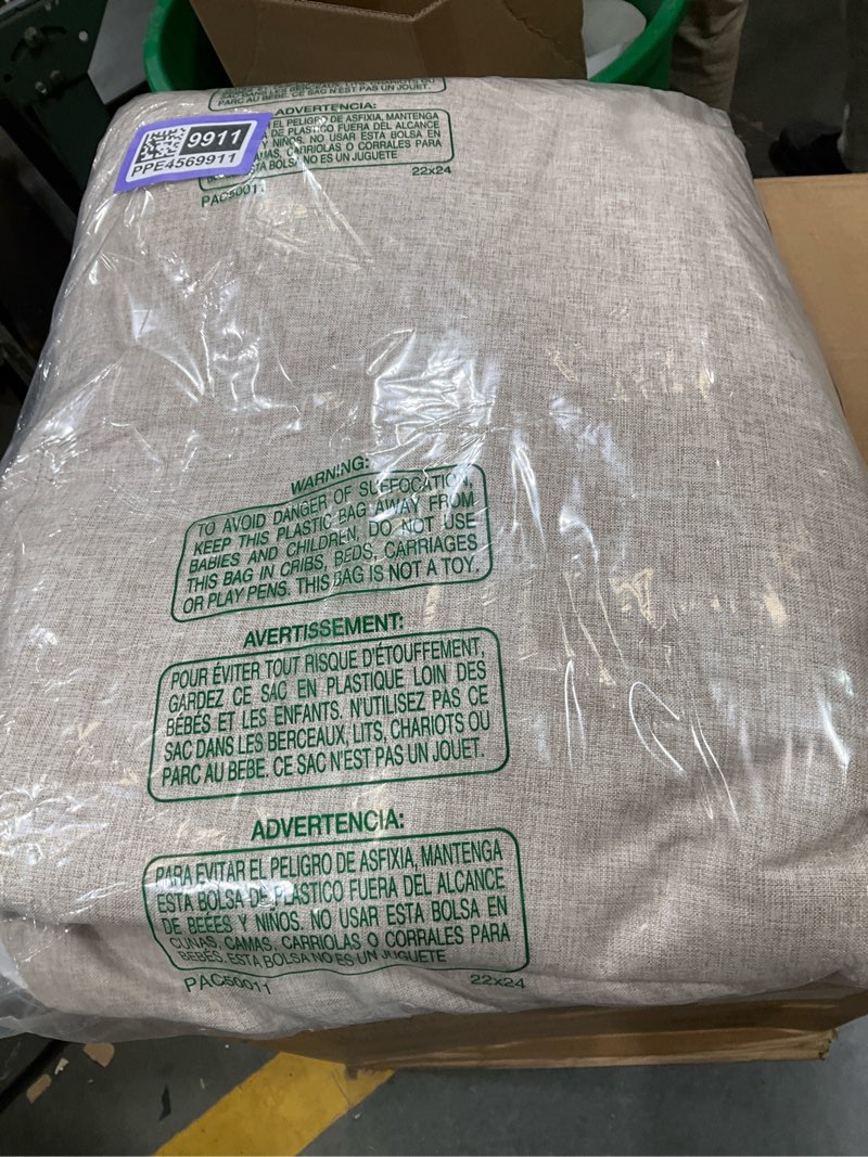 Condition photo showing New/Like New for Thick Linen Blackout Curtains 105 Inches Long 2 Panels Set, Custom Length Heat/Draft Blocking Back Tab&Pinch Pleated Neutral Large Window Drapes for Office at Home Living Room Bedroom, W40"xL105" Linen 40"W x 105"L (Pack of 2)