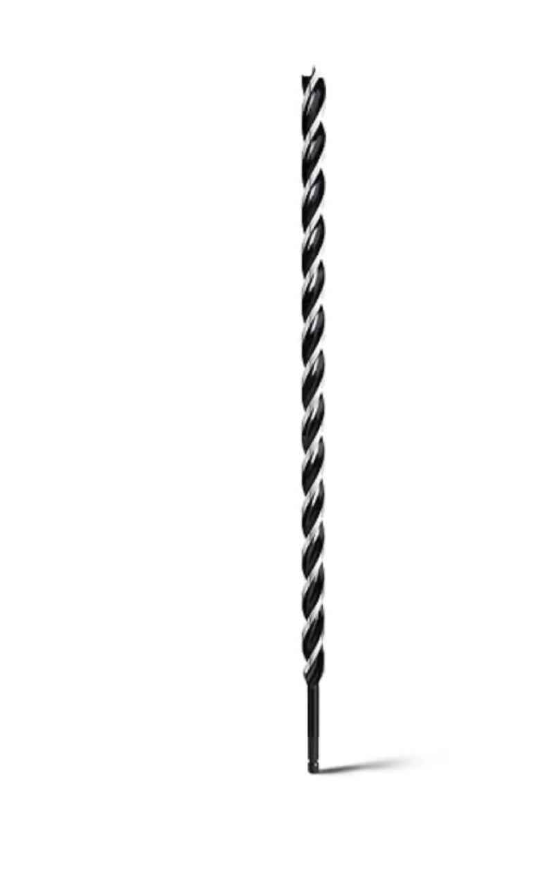 auger drill bit - hex shank tri flute for soft and hard wood, plastic, drywall and composite materials