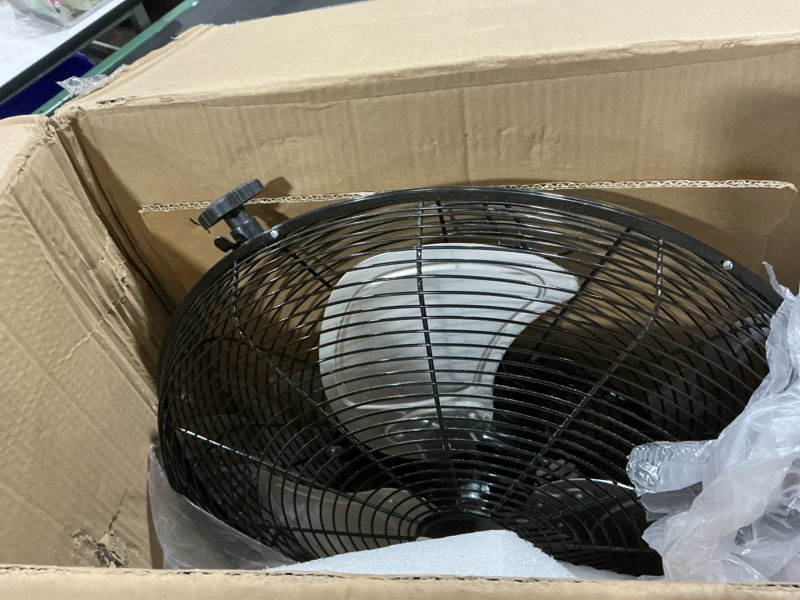 Condition photo showing As Is for Simple Deluxe 20 Inch 3-Speed High Velocity Heavy Duty Metal Industrial Floor Fan for Warehouse, Workshop, Factory and Basement, Black, 2 Pack 20 Inch 2 Pack