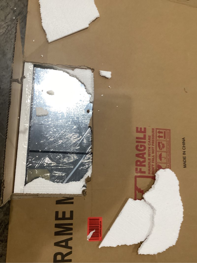 Condition photo showing Good Condition for delma full length mirror, 64"x 32" window pane decorative mirror for wall, black metal framed wall decor, wall mounted, hanging or leaning for bedroom, living room, entryway black 64"l x 32"w