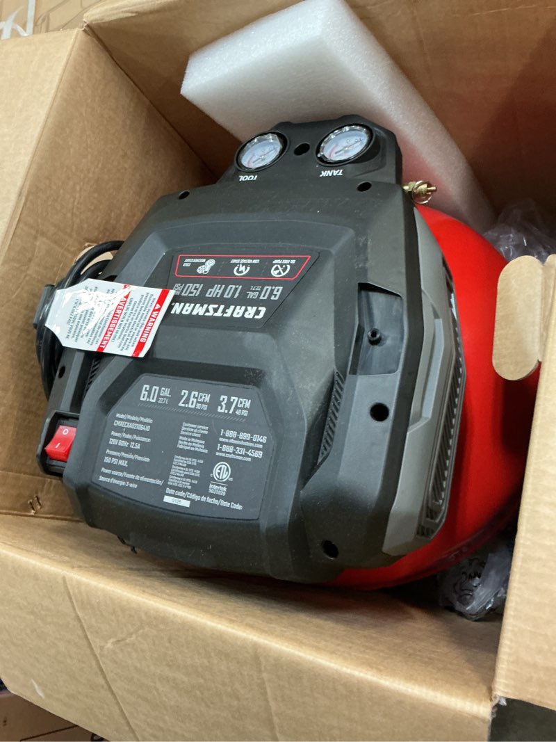 Condition photo showing Good Condition for craftsman 6-gallon portable electric 150 psi pancake air compressor