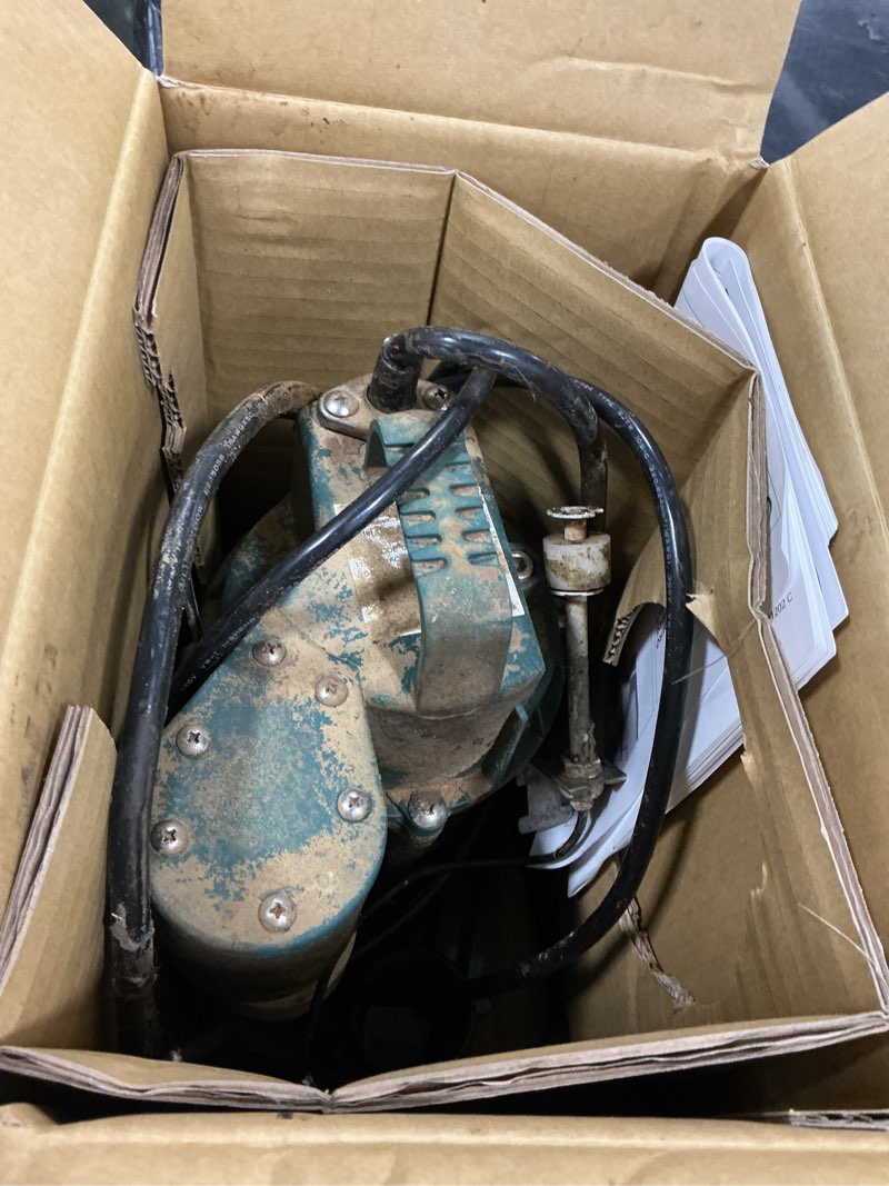 Condition photo showing As Is for Zoeller 3/4 HP 80 gpm Cast Iron Vertical Float Switch AC Submersible Sump Pump