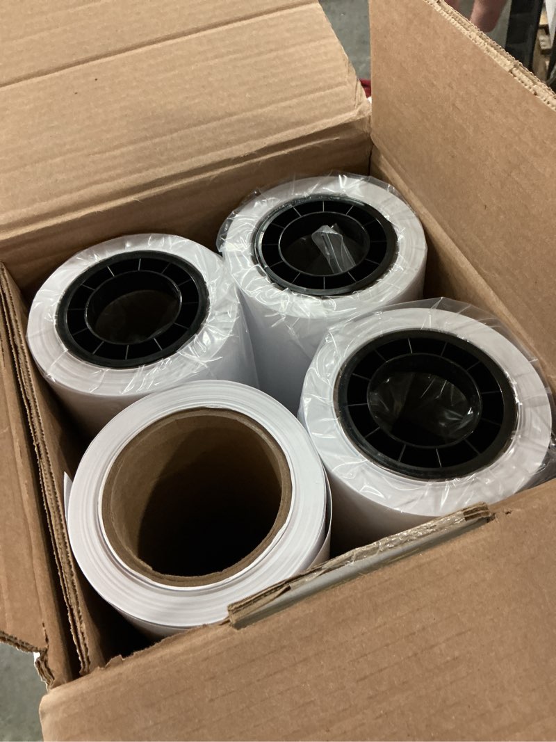 Condition photo showing As Is for alliance wide format paper 24" x 150' cad bond rolls (20lb | 4 rolls, 24 in x 150 ft | 3" core)