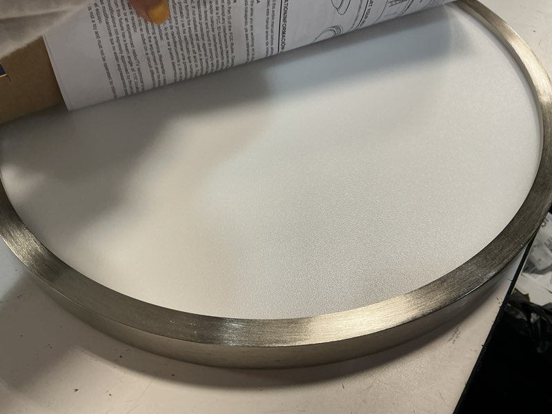 Condition photo showing New/Like New for project source adjustable color temperature 1-light 11-in brushed nickel led flush mount light (2-pack)