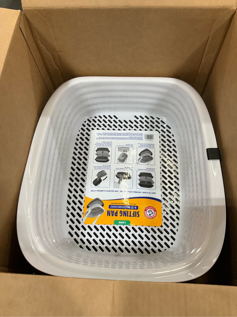 Condition photo showing As Is for Arm & Hammer Large Sifting Litter Box Scoop Free Cat Litter Tray with Microban, Made in USA
