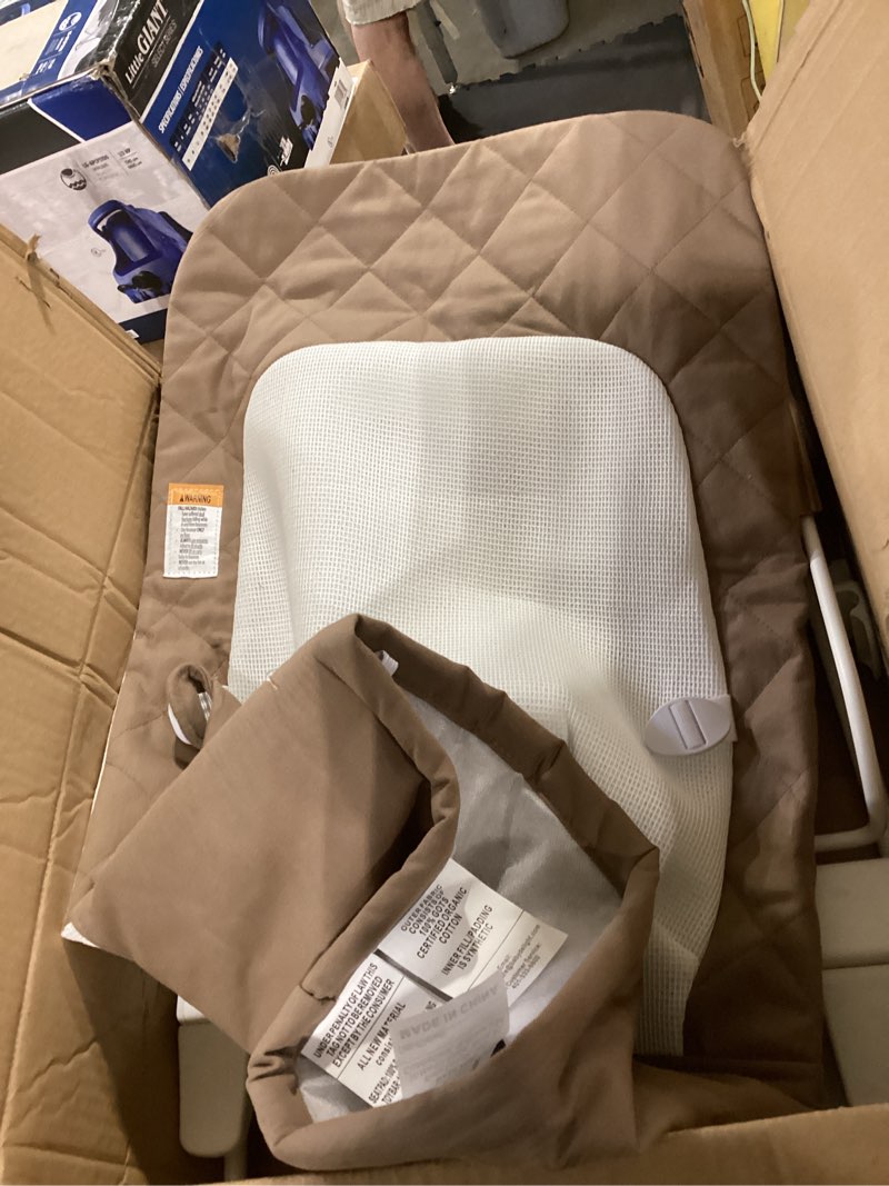 Condition photo showing Good Condition for baby delight alpine deluxe portable baby bouncer | infant | 0-6 months | 100% gots certified organic cotton fabric | organic mocha organic mocha deluxe