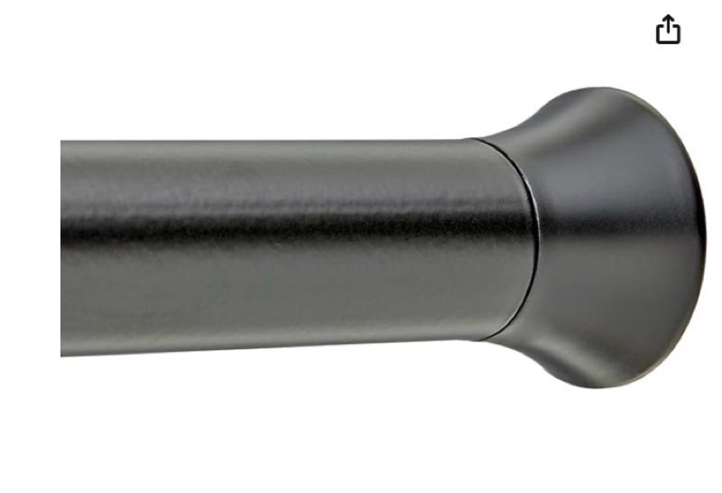 amazon basics no drill easy install sturdy shower curtain tension rod, adjustable length, 42-73", bl