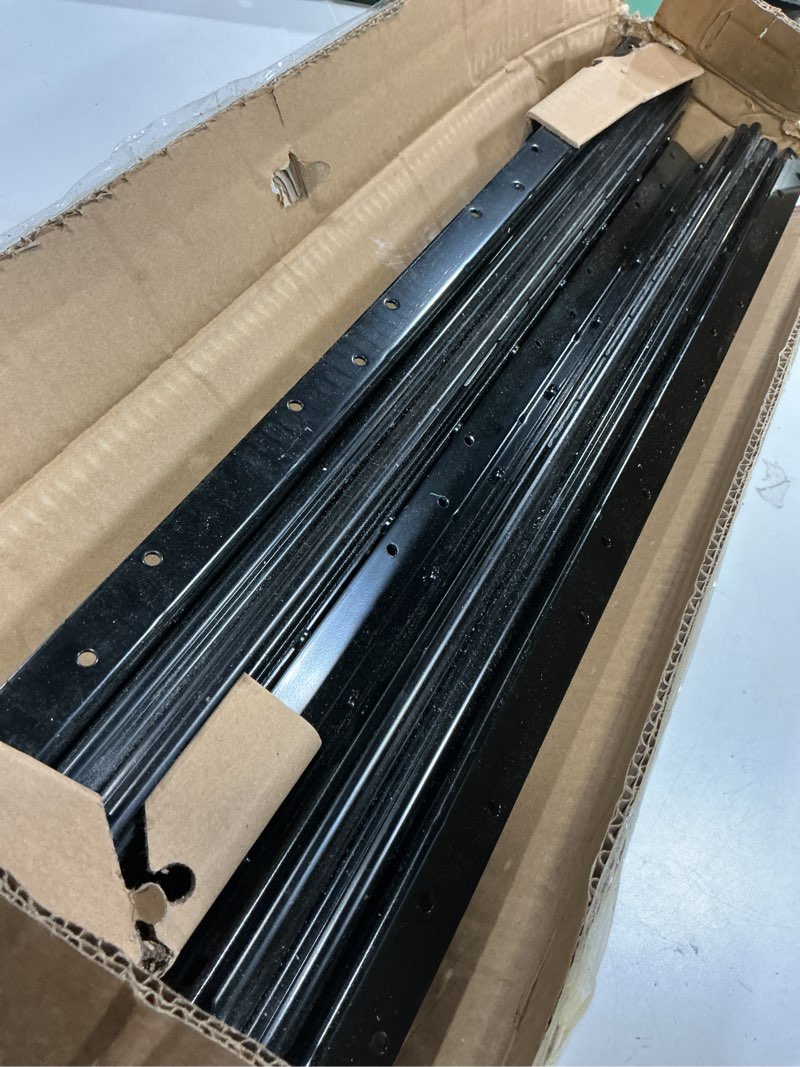 Condition photo showing As Is for vevor undermount heavy duty drawer slides, 16 24 32 40 inch 260 lb load capacity full extension ball bearing under stair cabinet rails, bottom stair cabinet glides track runners(24inch, black) 24 inch
