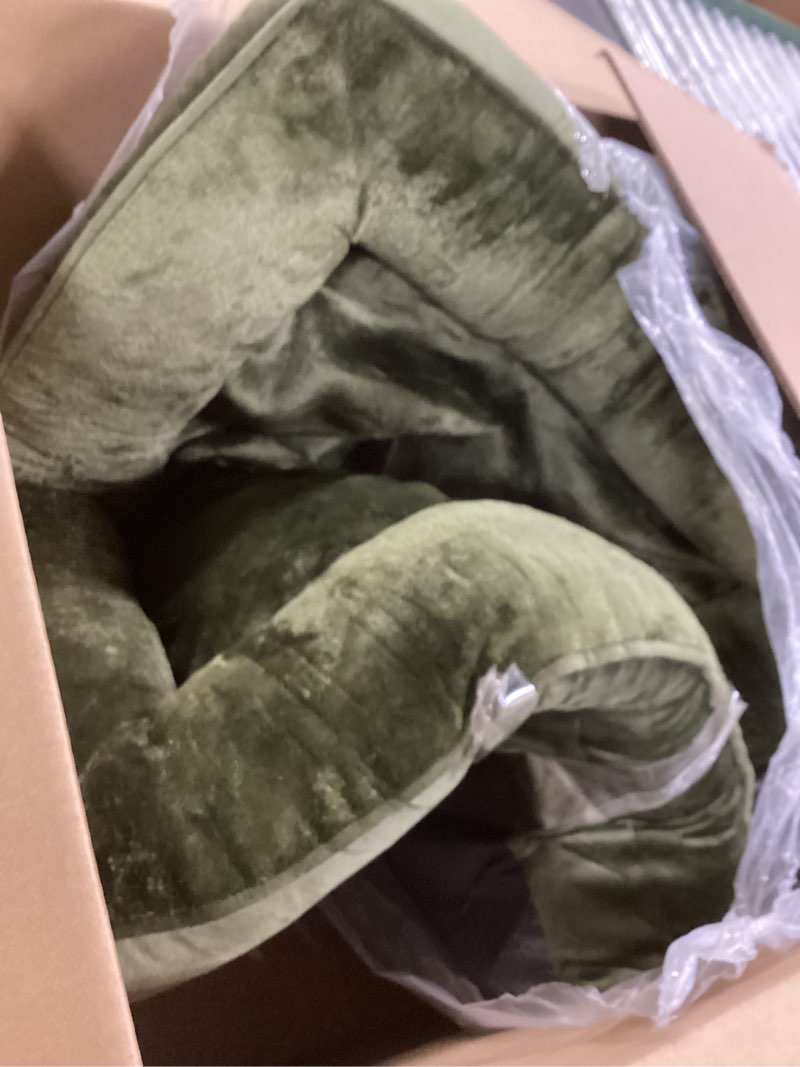 Condition photo showing As Is for EHEYCIGA Orthopedic Dog Beds for Extra Large Dogs 44x32Inch, Waterproof Memory Foam XL Pet Bed with Sides, Non-Slip and Egg-Crate Foam Big Dog Couch Bed with Washable Removable Cover, Olive Green 44.0"L x 32.0"W x 6.5"Th Olive Green