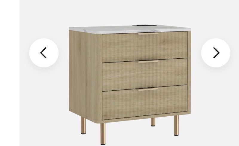 Modern Nightstand Bedside Table Side End Table with Storage Cabinet for Bedroom