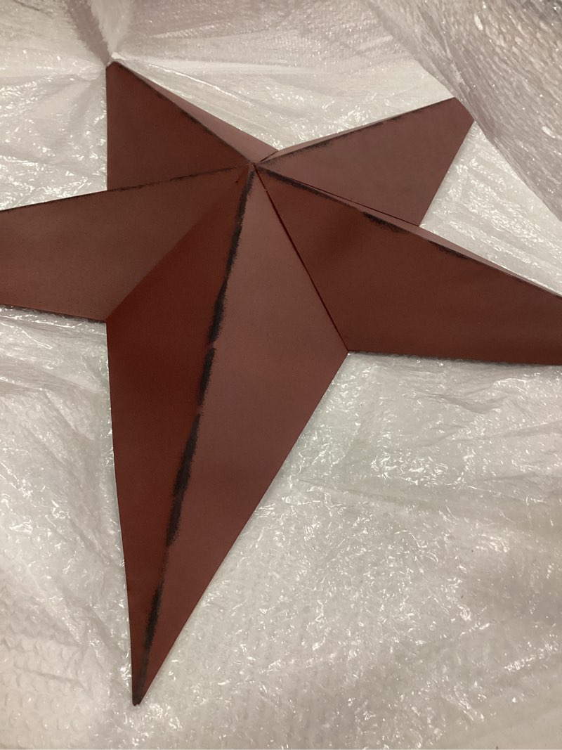 Large Scale Dimensional Barn Star Distressed Country Red & Black Primitive Farm Wall Décor 24"L x 24"W