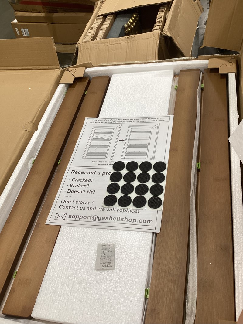 Condition photo showing Good Condition for gashell wire shelf covers, bamboo wire rack covers for pantry, closet (4pcs, 24" w x 12" d) 24"w x 12"d 4