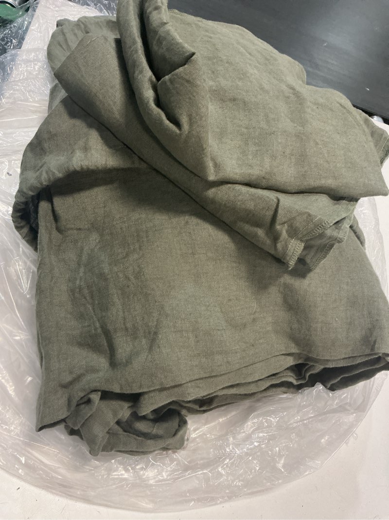 Condition photo showing Good Condition for quince european linen duvet cover set dusty olive king/cal king