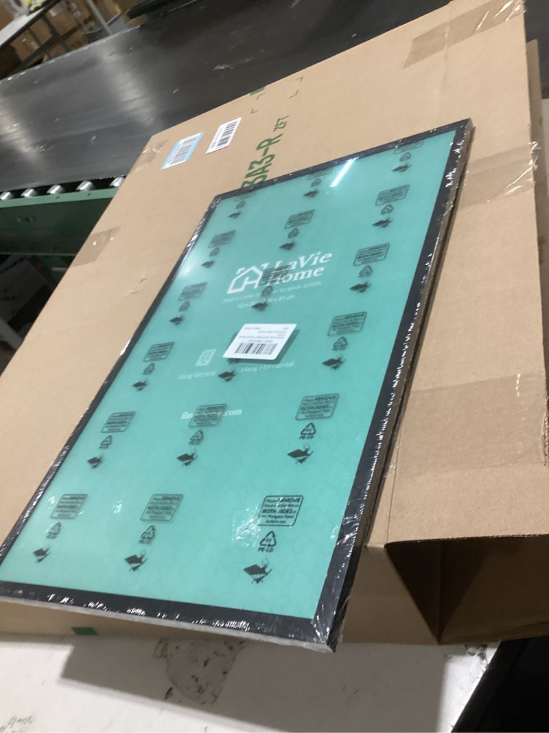 Condition photo showing Good Condition for lavie home 12x20 picture frame for wall display, 12x20 black picture frame with hd plexiglas, 12 x 20 poster frame 1 pack, display frame for vertical or horizontal, classic collection