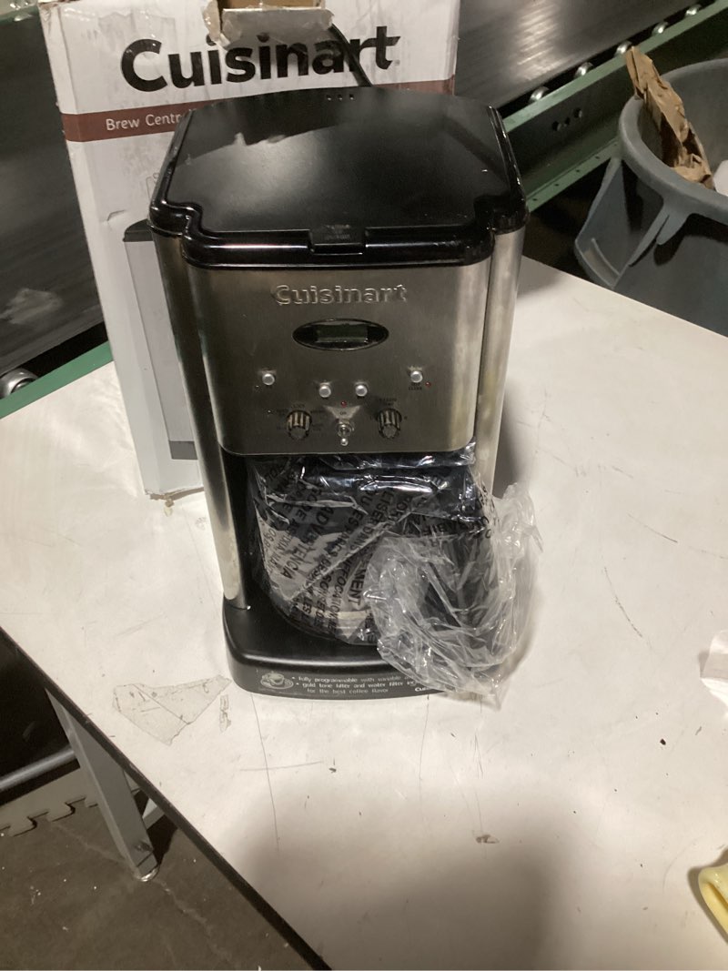 Condition photo showing As Is for Cuisinart DCC-1200P1 Brew Central 12-Cup Programmable Coffeemaker Coffee Maker, Carafe, Brushed Chrome Brushed Chrome Coffeemaker
