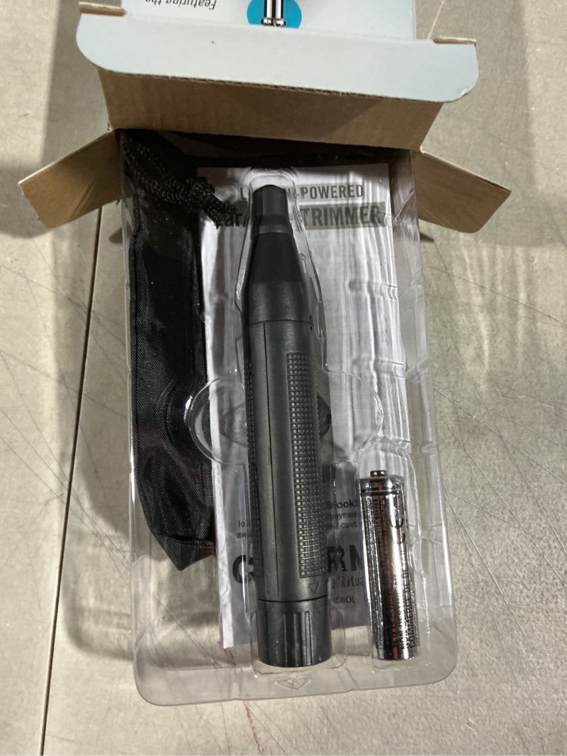 Condition photo showing Good Condition for conairman nose hair trimmer for men, for nose, ear, and eyebrows, patent 360 bevel blade for no pull, no snag trimming experience, cordless lithium-powered trimmer with drawstring bag lithium powered w/drawstring bag 1 count (pack of 1)