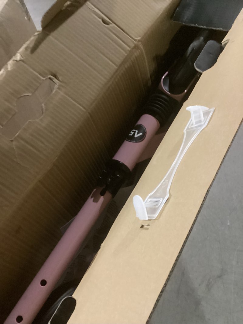 Condition photo showing As Is for aero mobility kick scooter for kids 6+, teens & adults | light up wheels, hand brake, rubber deck mat & shock absorption | foldable & height adjustable a5 pink with lights