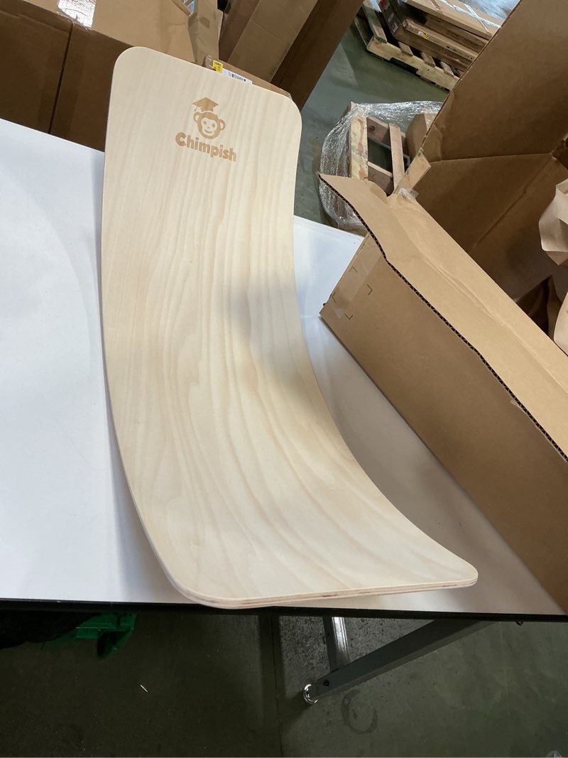 Condition photo showing New/Like New for Wooden Balance Board For Kids - 37 inch Finger Safe Wobble Balance Board Toddler, Open Ended Montessori Toys, Kids Will Enjoy This Waldorf Rocker Board. Wavee Curvy Board. Kids Balance Board.