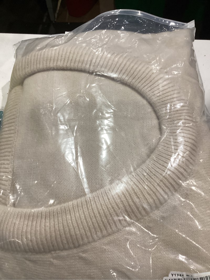 Condition photo showing Good Condition for Livtany Women’s Oversized Ribbed Deep V Neck Sweater Long Sleeve Drop Shoulder Pullover Top Casual 2024 Trendy Fall Clothing Apricot