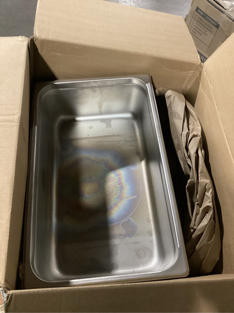 Condition photo showing Good Condition for eggkitpo hotel pans full size 4 inch stainless steel trays for food commercial hotel pan food containers chafing pans for restaurant buffet party supplies 1/1 4" deep without lid