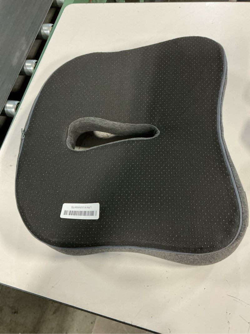 Condition photo showing Good Condition for Memory Foam Seat Chair Cushion for Relieves Back Sciatica Pain Tailbone Pain Coccyx Degenerating Disc Orthopedic Osteoarthritis Prostate Cushion Low Back Pain Cushion Hip Shaping (Dark Gray)