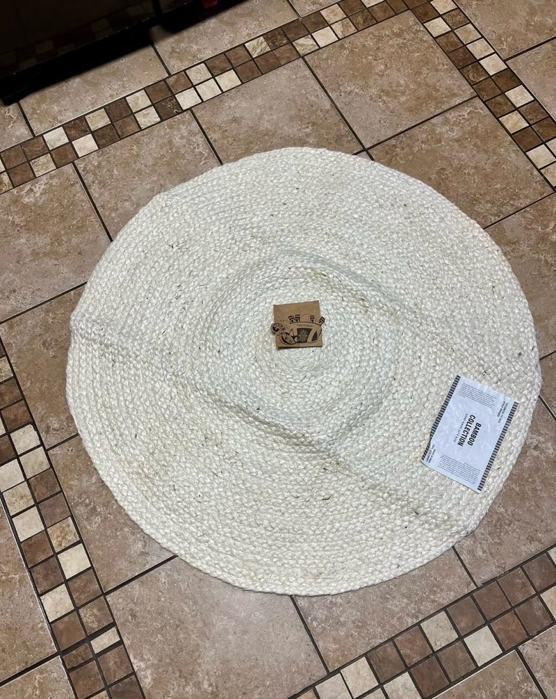 Hand-Braided Jute Round Rug: Handwoven Indian Carpet, Boho Decor