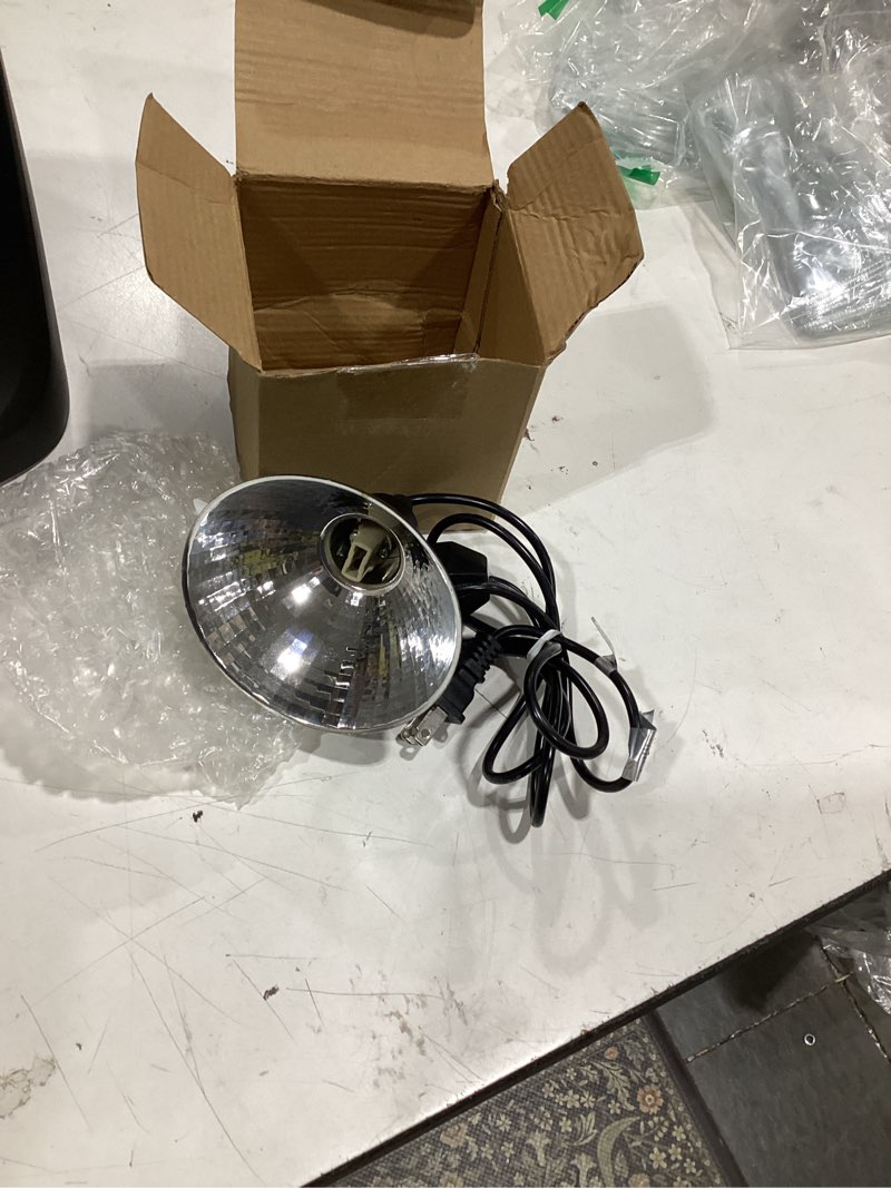 Condition photo showing Good Condition for briignite reptile heat lamp 50w g9 halogen heat bulb & dome reptile light fixture, aluminum reflector, uva basking light for reptiles, dimmable heat lamp for chicken turtle snake gecko lizard cream heat lamp 1