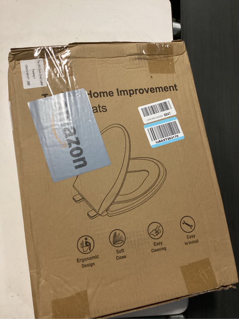 Condition photo showing New/Like New for huttdmel potty training seat built-in toilet seat, elongated toilet seat 16.5inch with baby seat 2 in 1 soft close quiet no slapping, magnetic absorption, easy installation for bottom fixing toilet white elongated 18.5inch with baby seat