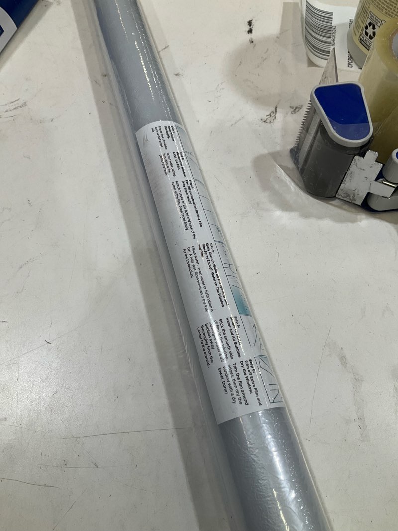 Condition photo showing Good Condition for coavas stained glass window privacy film 3d rainbow decorative heat control uv blocking non-adhesive removable vinyl film window tint for bathroom door covering, pure, 35.4 x 157.5 inch pure 35.4 x 157.5 inch